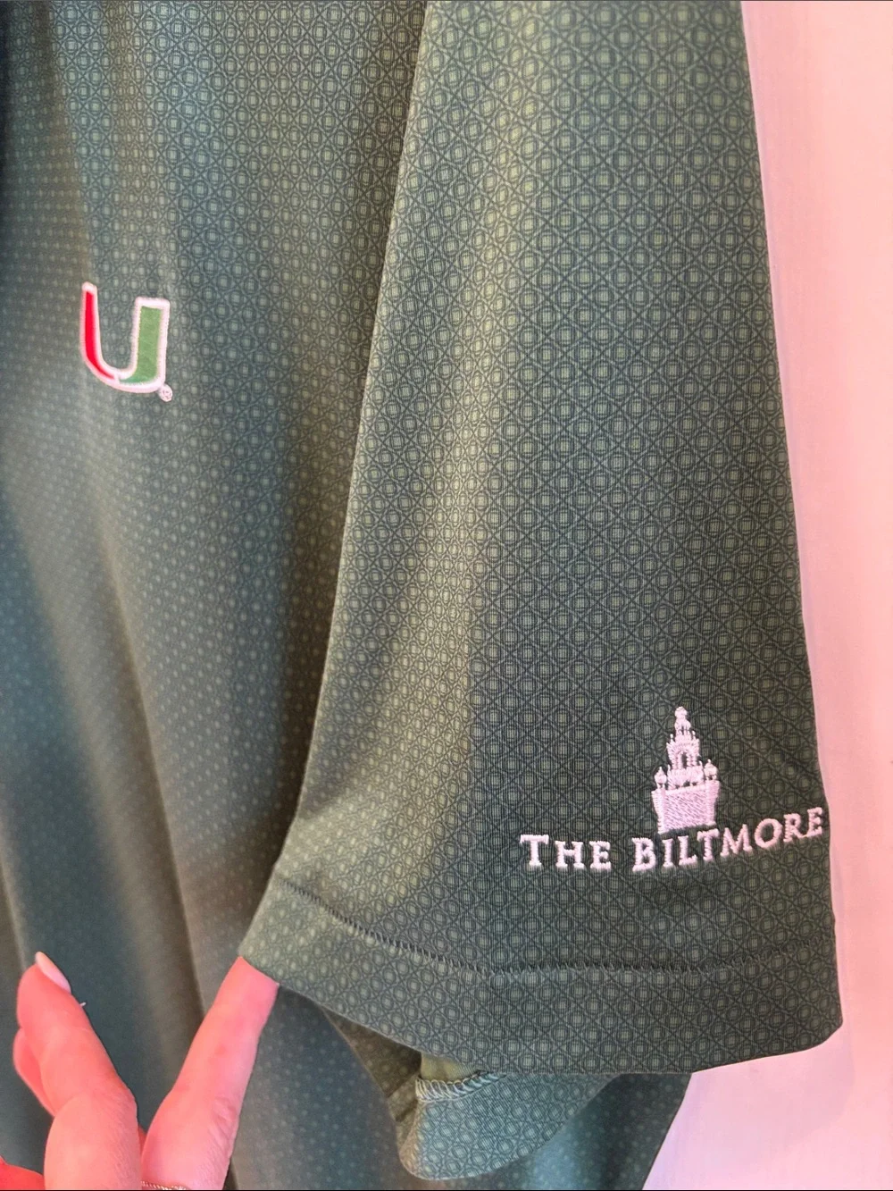 Peter Millar Men's Dark Green Polo University of Miami Polo
